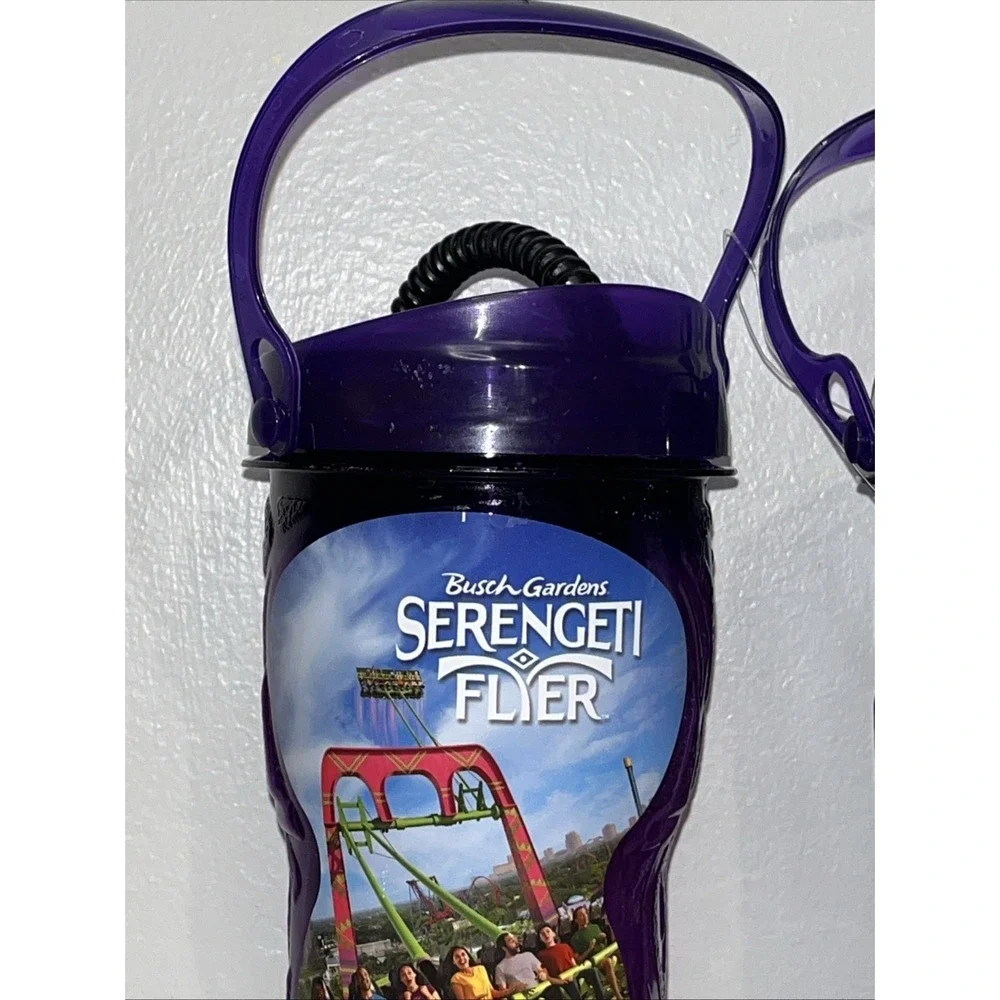 Busch Gardens Tampa Serengeti Flyer Reusable Souvenir Cup w/ Straw 2023 Lot Of 2